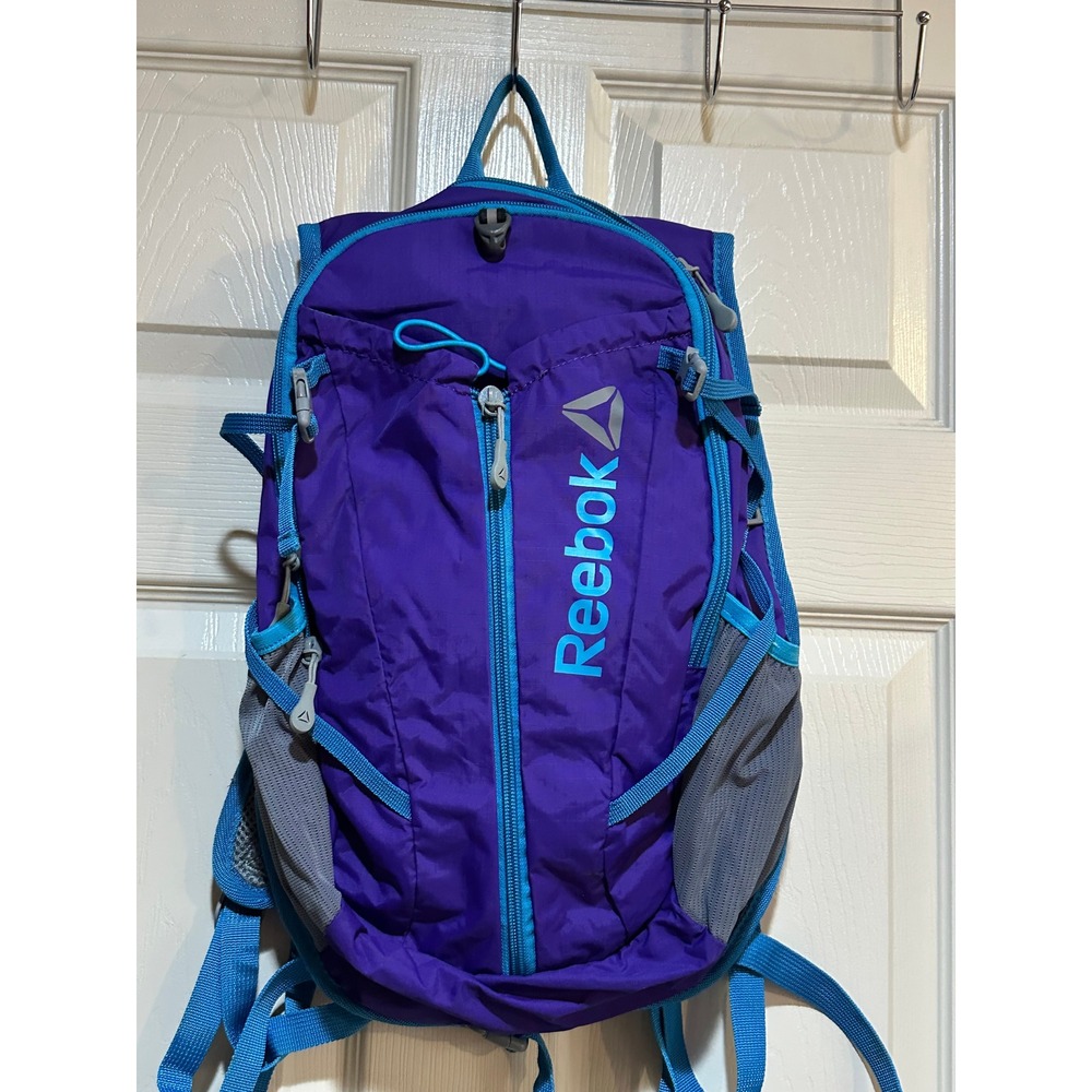 Reebok Purple Blue Athletic Hiking Running Backpack Hydration Ready Daypack